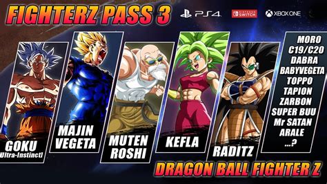 dragon ball fighterz pass 3 characters